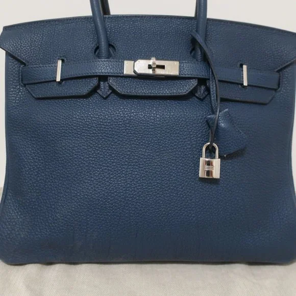 HERMES BIRKIN 35CM BLUE DE MALT CLEMENCE LEATHER PALLADIUM HARDWARE 2009 - Picture 2 of 16